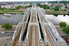 Nowy most i kładka na Wiśle
