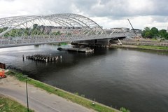 Nowy most i kładka na Wiśle