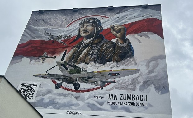 Nowy mural w Warszawie. Przedstawia legendarnego lotnika