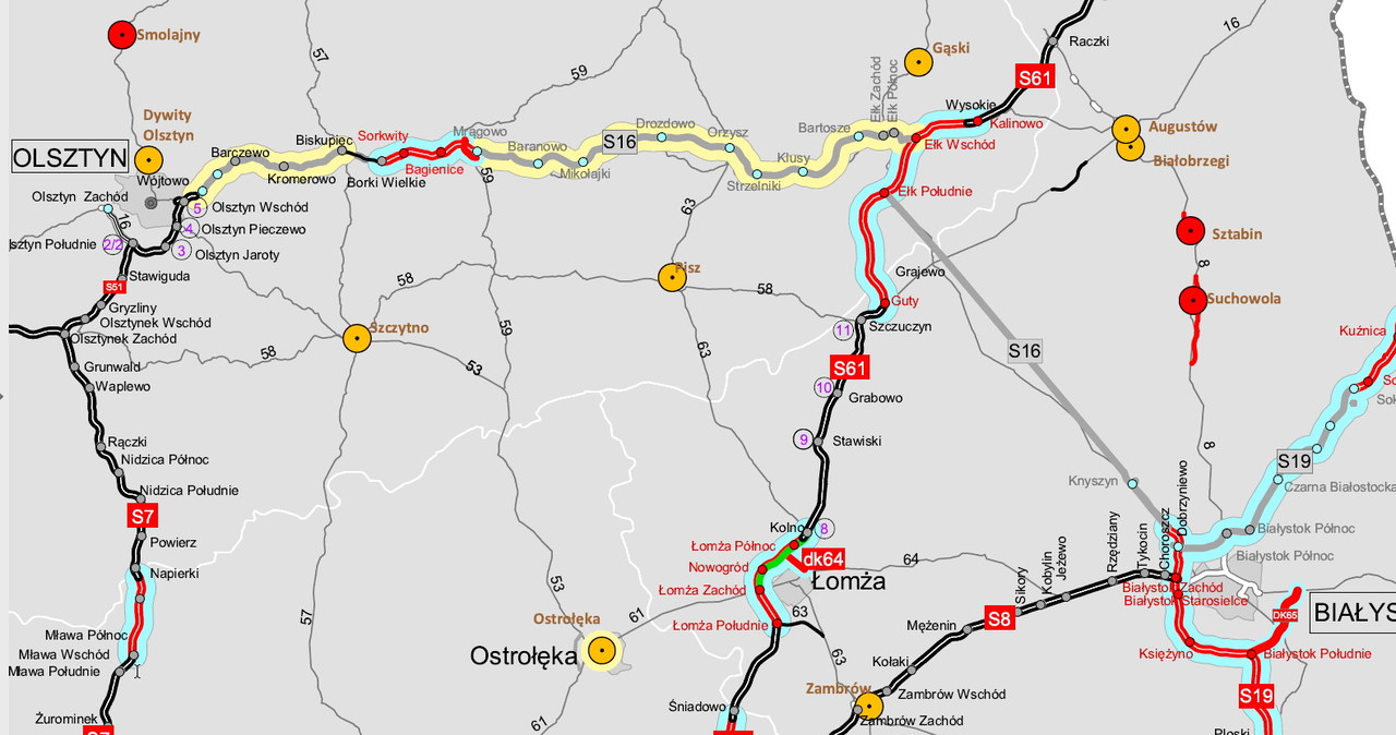 Nowy odcinek trasy S61 ma ponad 23 km długości /GDDKiA