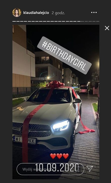 Nowy samochód Klaudii Halejcio jest wart ponad 200 tysięcy złotych /Instagram