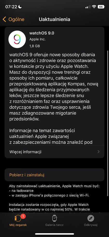 Nowy watchOS 9 jest już dostępny! /Zrzut ekranu/Apple /Informacja prasowa