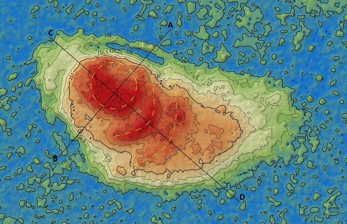 Numeryczny model terenu zestawiony z planem warstwicowym grodziska i jego najbliższego otoczenia, oprac. M. Piotrowski. /Lubelski Wojewódzki Konserwator Zabytków /