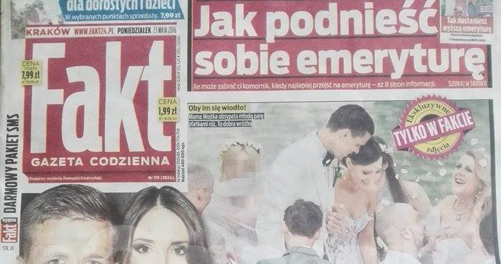 O ślubie pary rozpisuje się "Fakt" /Fakt