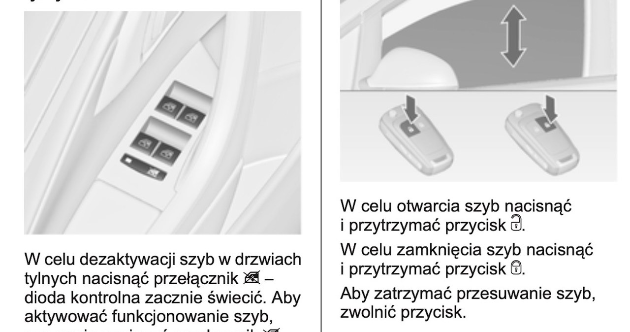 O standardowej funkcji otwierania szyb z kluczyka wspomina już instrukcja Opla Astry H. Niestety wielu właścicieli nigdy do niej nie sięgnęło /