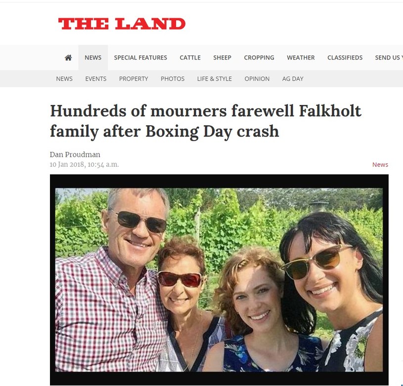 O tragedii donoszą światowe media (Screen: theland.com.au) /materiał zewnętrzny