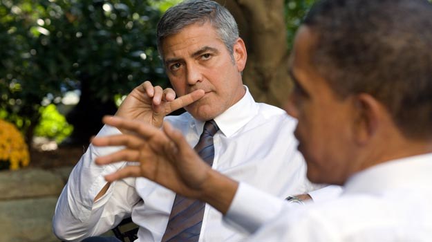 Obama mówi, Clooney słucha /Getty Images/Flash Press Media
