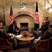 Obama spotkał się też z prezydentem Afganistanu - Hamidem Karzajem
