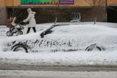 Obfite opady śniegu na Ukrainie 