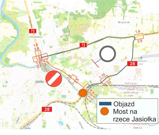 Objazd remontowanego mostu /GDDKiA Rzeszów /GDDKiA