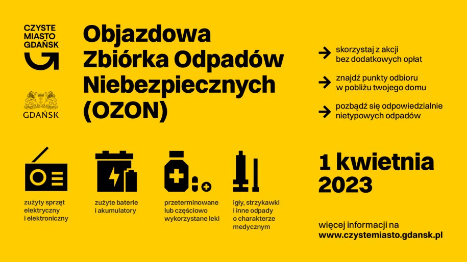 Objazdowa Zbiórka Odpadów Niebezpiecznych OZON /Urząd Miejski Gdańsk /Materiały prasowe