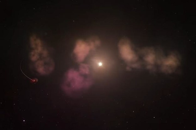 Obłoki pyłu i planeta wokół gwiazdy RZ Piscium /NASA /Materiały prasowe