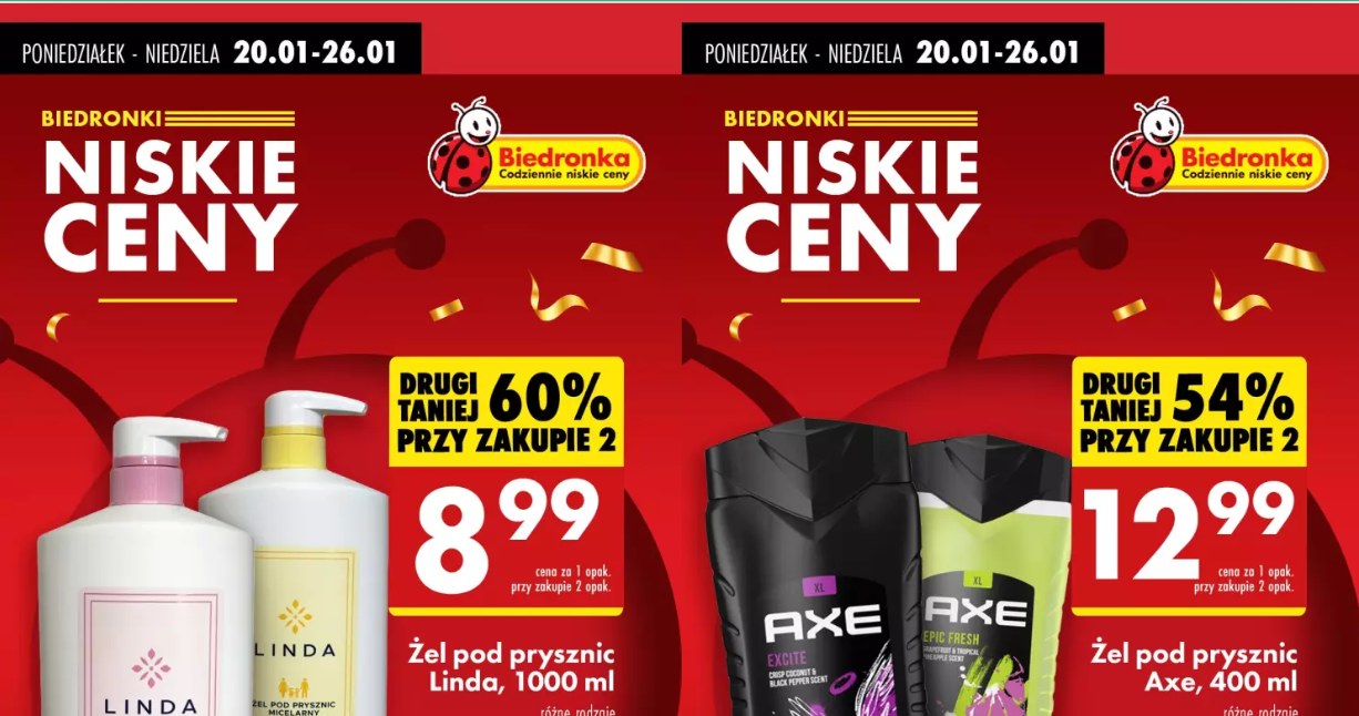 Obniżki do 66%! Żele i szampony w Biedronce teraz w wyjątkowych cenach! /Biedronka