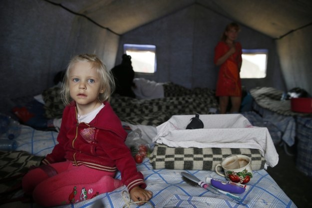 Obóz dla uchodźców z Ukrainy /YURI KOCHETKOV /PAP/EPA