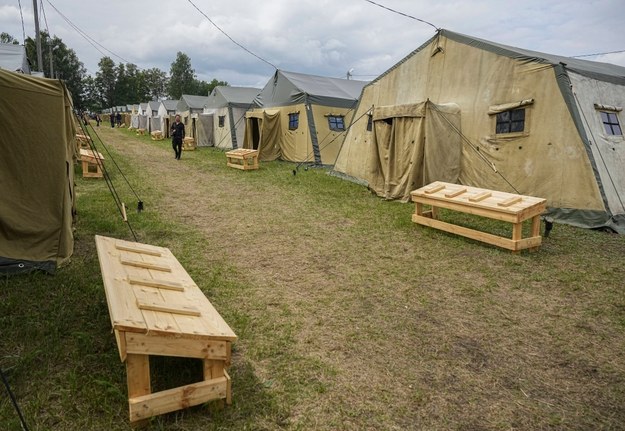 Obóz namiotowy wagnerowców w Tsel na Białorusi /STR /PAP/EPA