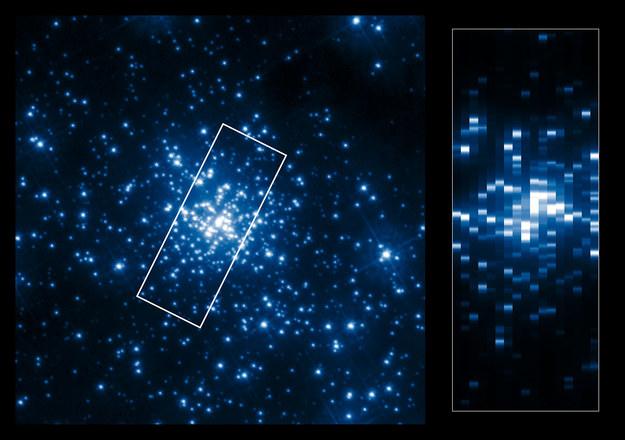 Obraz centrum gromady R136 w promieniowaniu ultrafioletowym /ESA/Hubble, NASA, K.A. Bostroem (STScI/UC Davis) /materiały prasowe