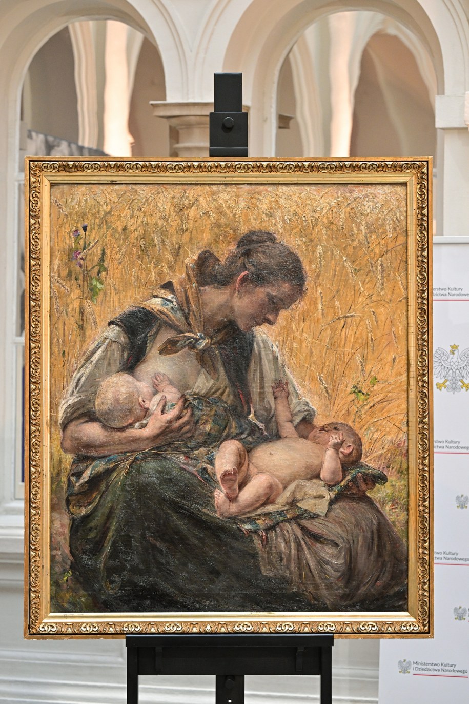 Obraz "Lato" duńskiej artystki Berthy Wegmann, który trafił do Muzeum Narodowego we Wrocławiu /Maciej Kulczyński /PAP