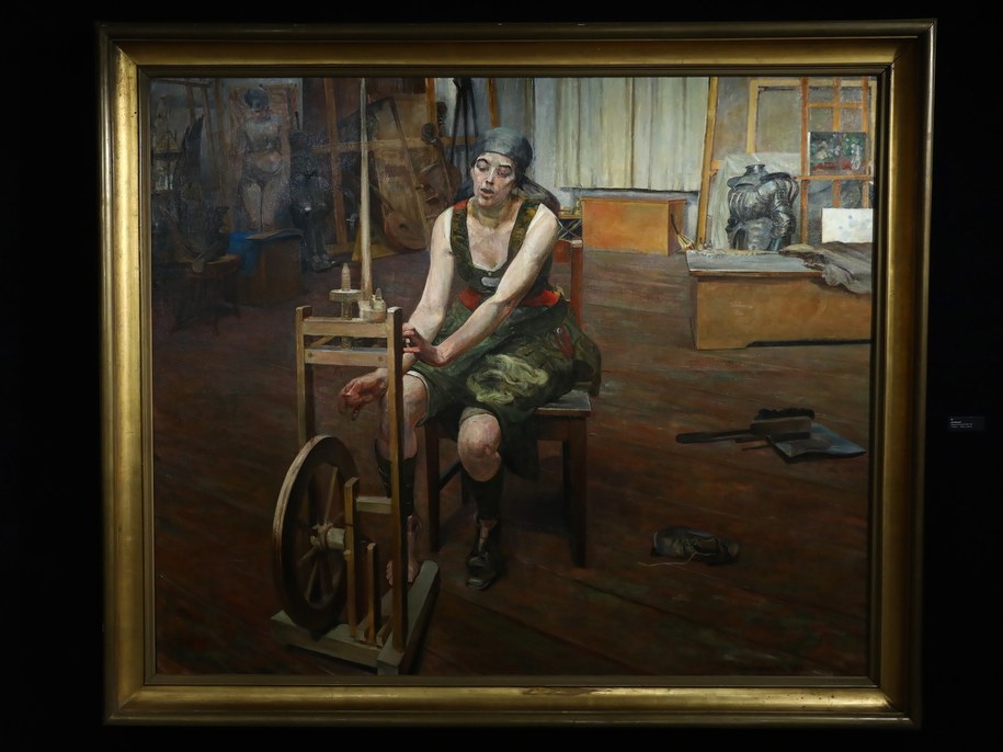Obraz "Prządka" - nieznane na rynku arcydzieło Jacka Malczewskiego w Domu Aukcyjnym Agra-Art w Warszawie /Rafał Guz /PAP