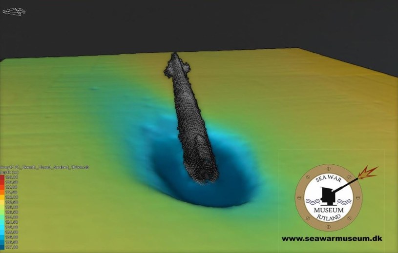 Obraz sonarowy odnalezionego U-Boota /CC BY-SA 4.0 /domena publiczna