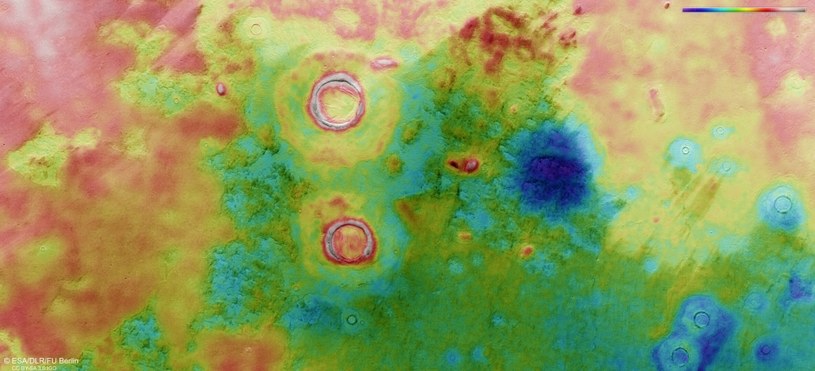 Obraz topograficzny fragmentu Utopii Planiti /ESA/DLR/FU Berlin, CC BY-SA 3.0 IGO /domena publiczna