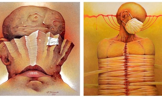 Obrazy Tomaszewskiego i rzeźby Spanosa w muzeum Ochorowiczówka