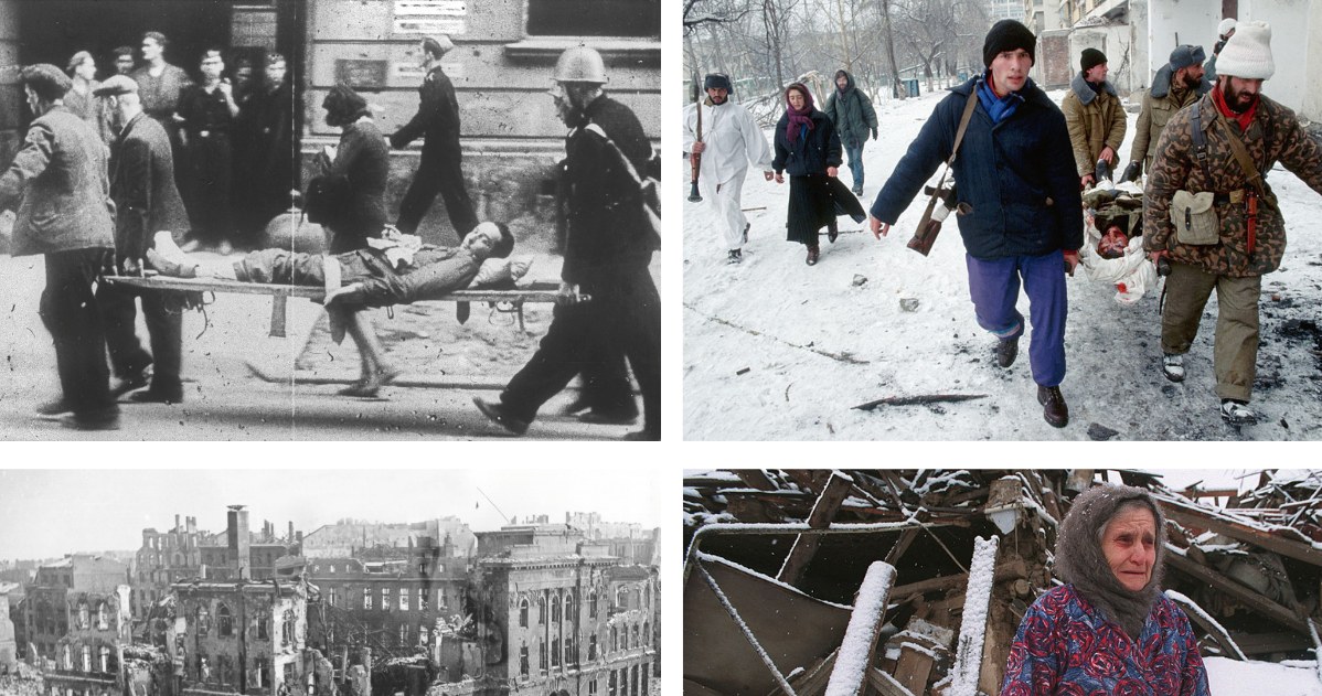 Obrazy z Groznego budziły skojarzenia ze zdjęciami z powstania warszawskiego /Getty Images