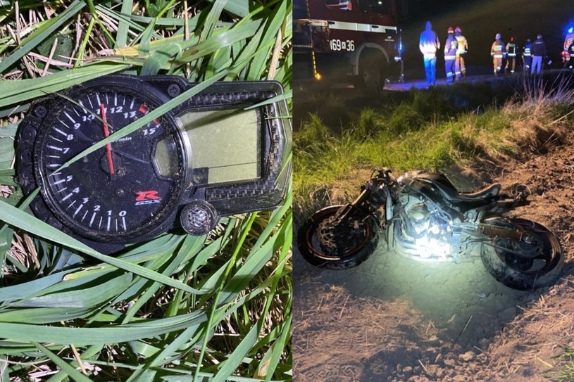 Obrotomierz Suzuki GSX-R zatrzymał się na 11 000 obr./min. - ranny motocyklista trafił do szpitala /Policja /Informacja prasowa