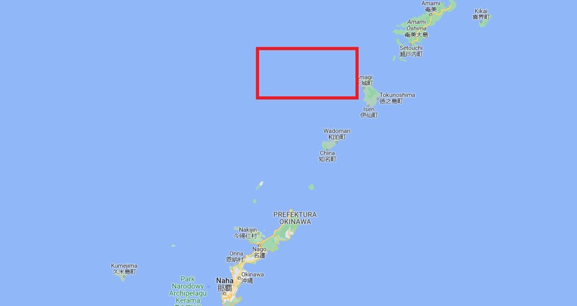 Obszar, gdzie prawdopodobnie może spoczywać wrak okrętu USS Mannert L. Abele /screen/Google Maps/Marcin jabłoński /materiał zewnętrzny