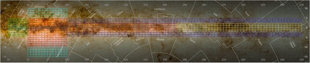 Obszar nieba objęty obserwacjami ESO/VVVX survey /ESO/VVVX survey /Materiały prasowe