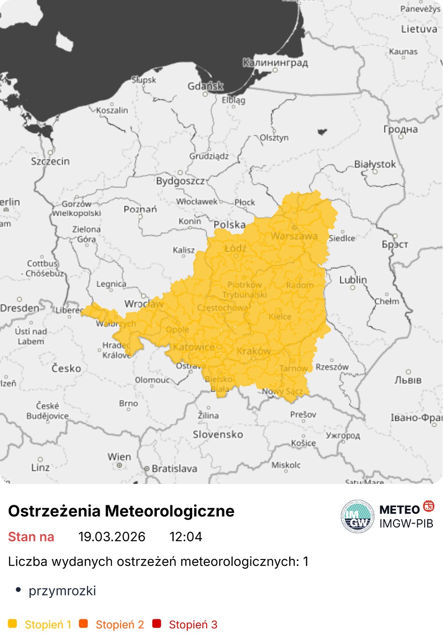 Obszar objęty ostrzeżeniami /IMGW  /