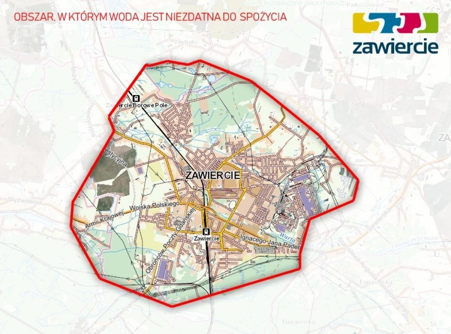 Obszar, w którym woda jest niezdatna do picia /