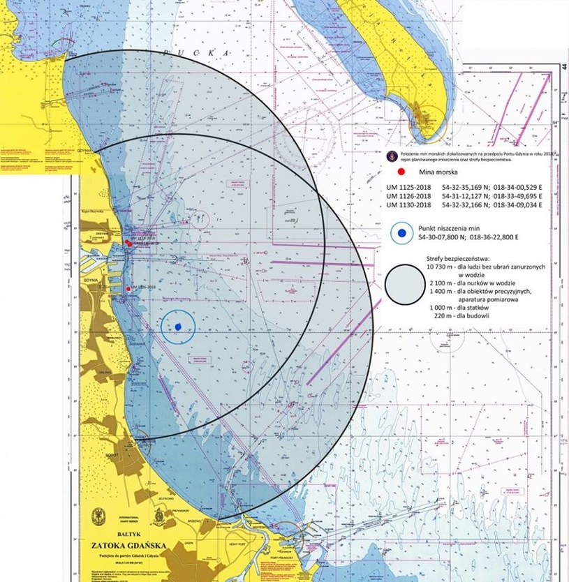 Obszar wyłączony przez Marynarkę Wojenną RP ze względów bezpieczeństwa /Marynarka Wojenna RP /INTERIA.PL/materiały prasowe