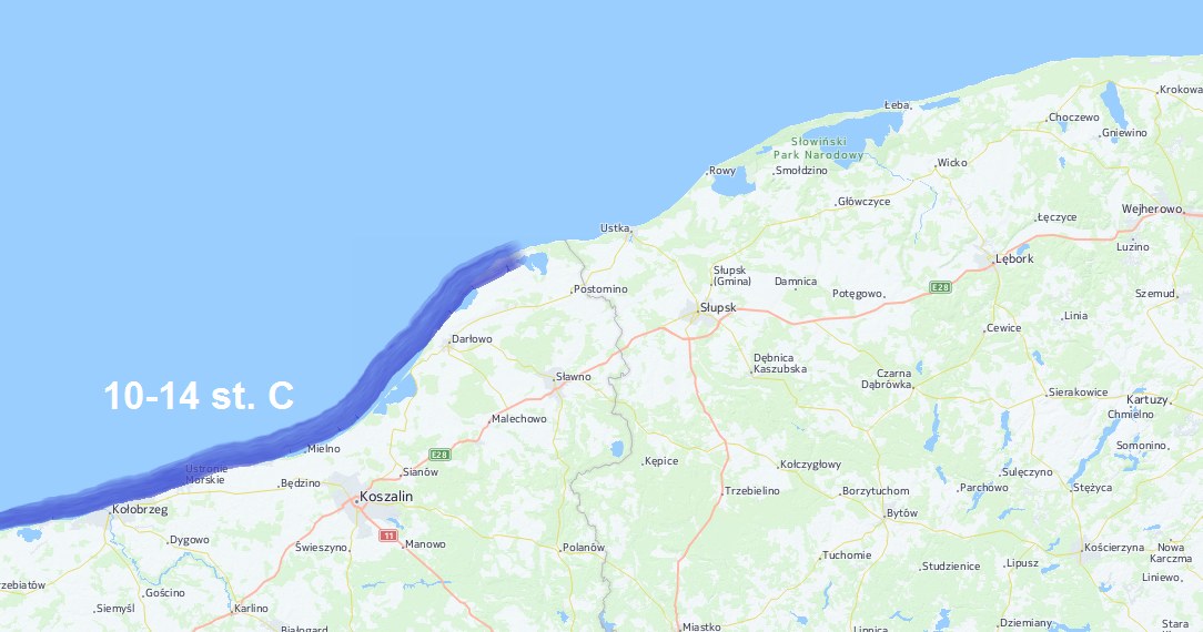 Obszar z najzimniejszą wodą /INTERIA.PL