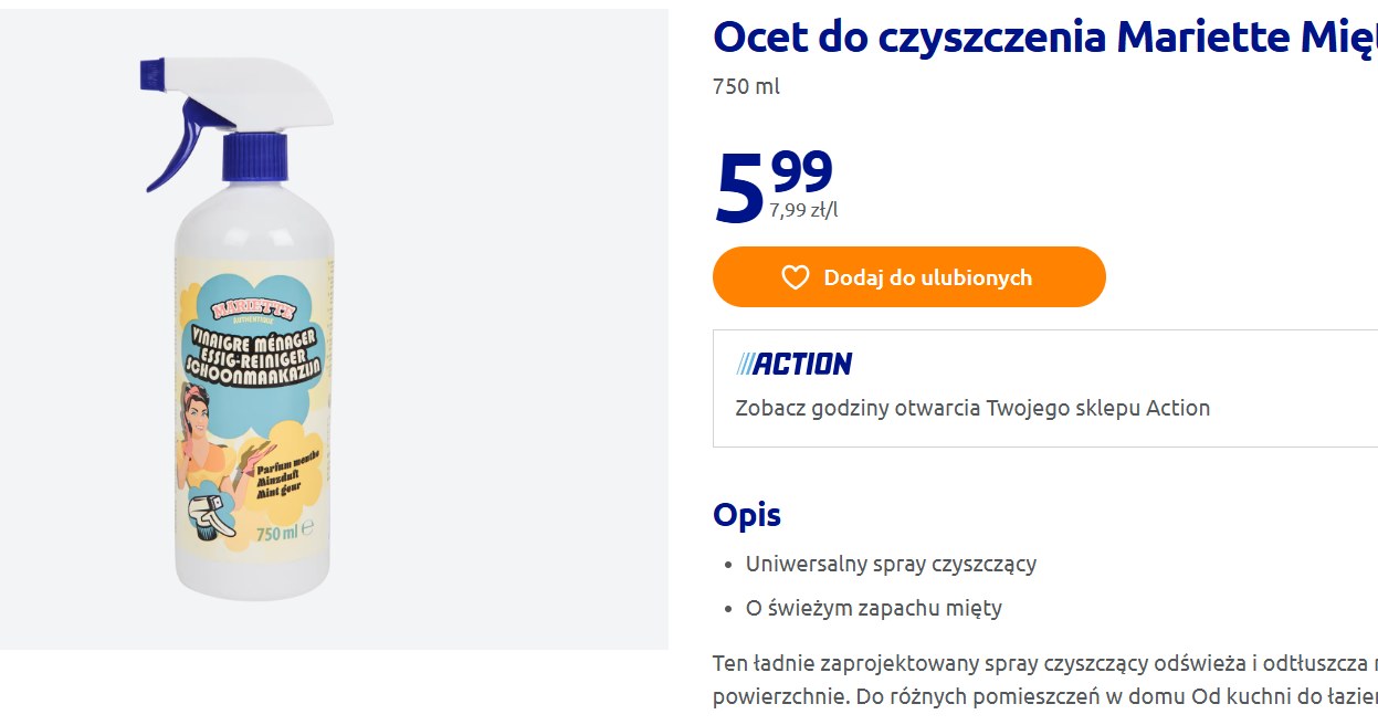 Ocet do czyszczenia Mariette /Action/screenshot /INTERIA.PL