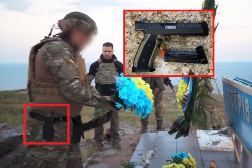 Ochrona Zełenskiego ma unikatowe pistolety? Kosztują fortunę /@AbraxasSpa /Twitter