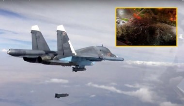 Oczko wypadło temu misiu. Rosyjski Su-34 zgubił bombę i zrobił lej w Biełgorodzie