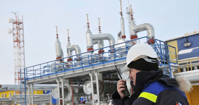 Oczyszczalnia gazu na Syberii należąca do spółki Achimgaz - współwłasności Wintershall i Gazpromu /Uwe Zucchi/dpa via AP /AFP