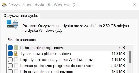 Oczyszczanie dysku w laptopie. /materiały własne