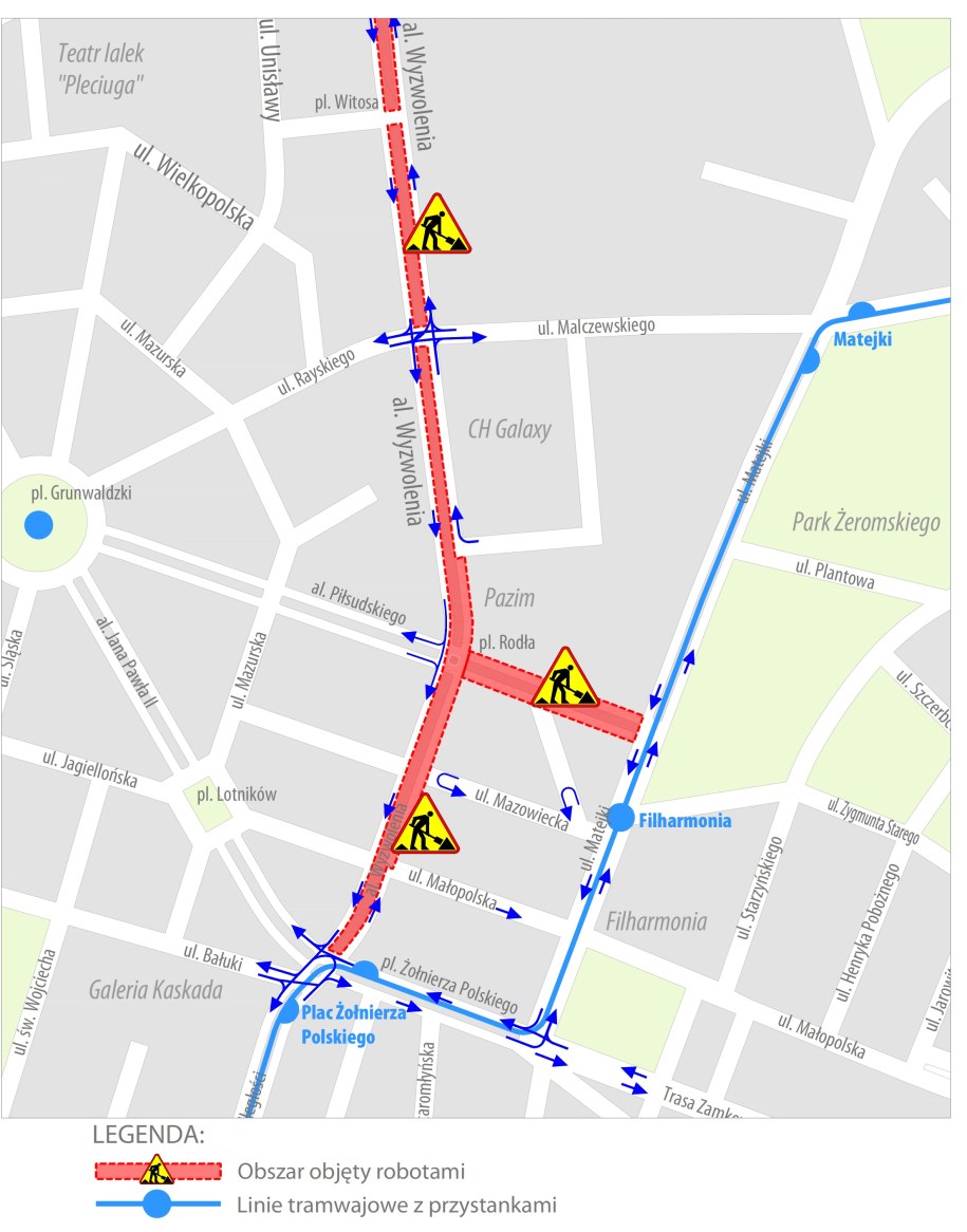 Od czwartku wprowadzony zostanie kolejny etap czasowej organizacji ruchu. /Tramwaje Szczecińskie /