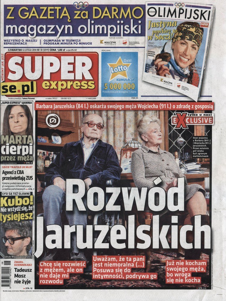 Od kilku dni tabloidy żyją kryzysem w małżeństwie Jaruzelskich /East News