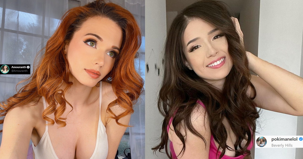 Od lewej Amouranth i Pokimane - fragment zdjęć zamieszczonych w serwisach: Twitter na profilu @amouranth i Instagram na profilu @pokimanelol /materiały źródłowe