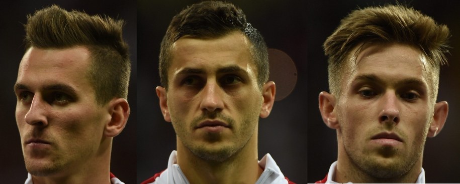 Od lewej: Arkadiusz Milik, Tomasz Jodłowiec, Maciej Rybus /Bartłomiej Zborowski /PAP