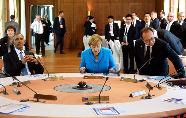 Od lewej: Barack Obama, Angela Merkel i Francois Hollande /ALAIN JOCARD / POOL /PAP/EPA