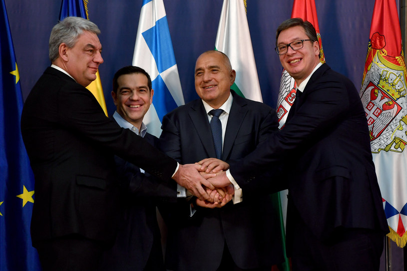Od lewej: Bojko Borysow, Aleksis Cipras, Mihai Tudose i Aleksandar Vuczic /AFP