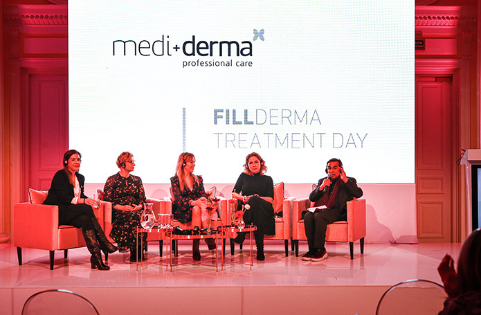 Od lewej: dr Carmen Faus, dr Elżbieta Kowalska – Olędzka, dr Aleksandra Jagielska, dr Ewa Rybicka, dr Gabriel Serrano (twórca marki Mediderma i Sesderma) /materiały promocyjne