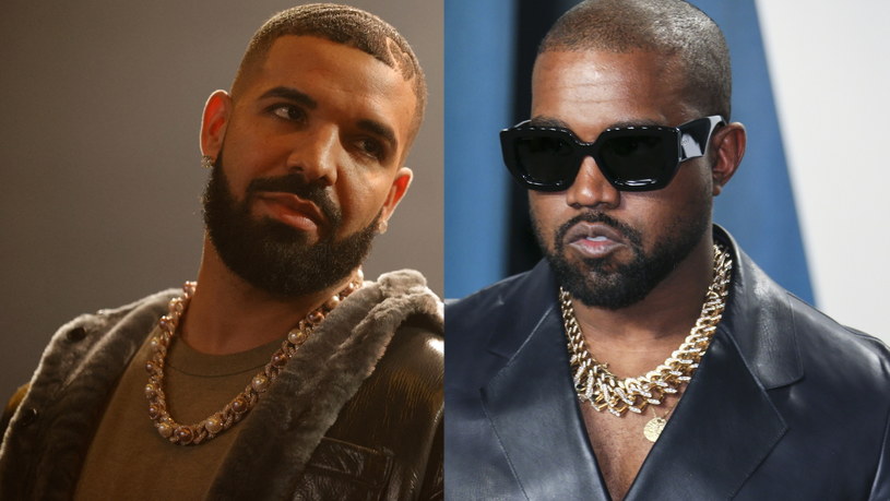 Od lewej Drake i Kanye West /AFP