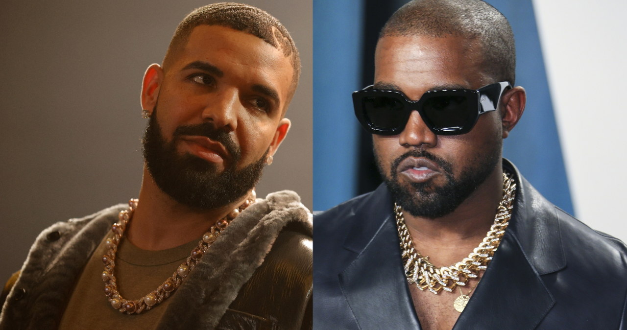 Od lewej Drake i Kanye West /AFP