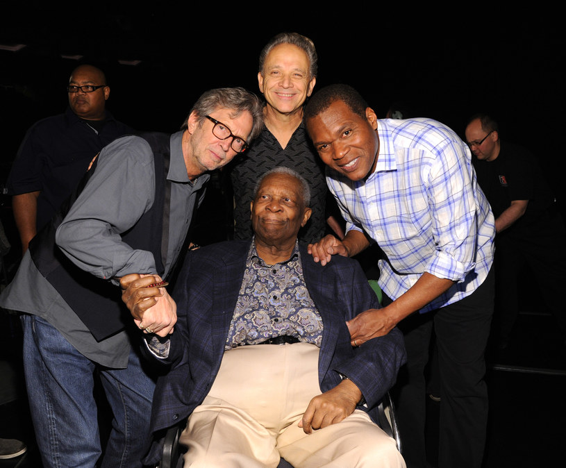Od lewej: Eric Clapton, Jimmie Vaughan, B.B. King i Robert Cray w MSG w 2013 roku /Kevin Mazur /Getty Images