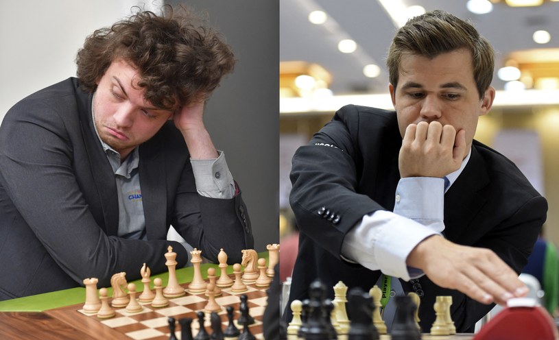 Od lewej Hans Niemann i Magnus Carlsen /AFP