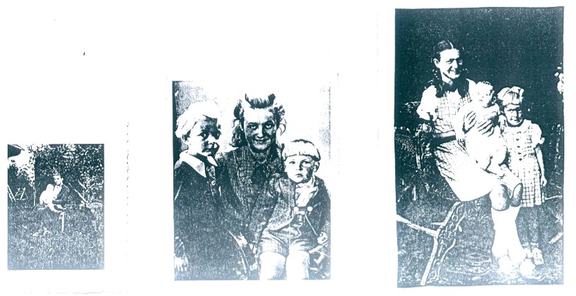 Od lewej: Henryk Kowalczyk z rodzoną matką; mały Henryk w wieku kilku lat i Fini na kolanach kuzynki; Henryk w okresie niemowlęcym, Fini i kuzynka. /INTERIA.PL